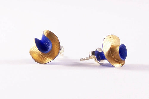 Boucles d'oreilles Synergie bleu ultramarine et or | EMPREINTES Paris - EMPREINTES Paris