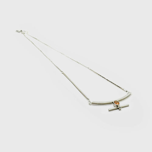 Collier Plastron citrine orangée et spinelle noir | EMPREINTES Paris - EMPREINTES Paris