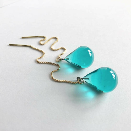 Boucles d'oreilles perles de pluie vert emeraude | EMPREINTES Paris - EMPREINTES Paris