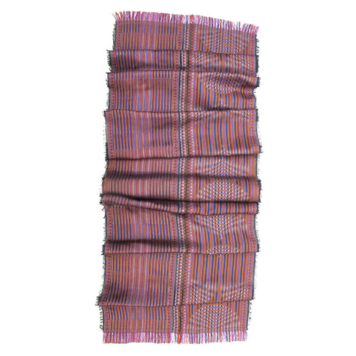 Écharpe midi laine soie multico daim supersonique mécanique | EMPREINTES Paris - EMPREINTES Paris