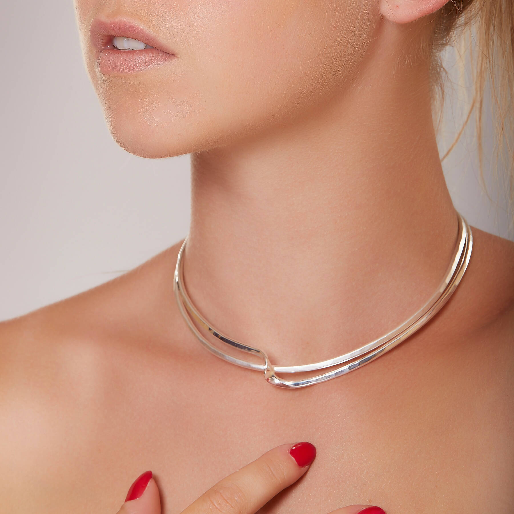 Collier Argent Double Lien d