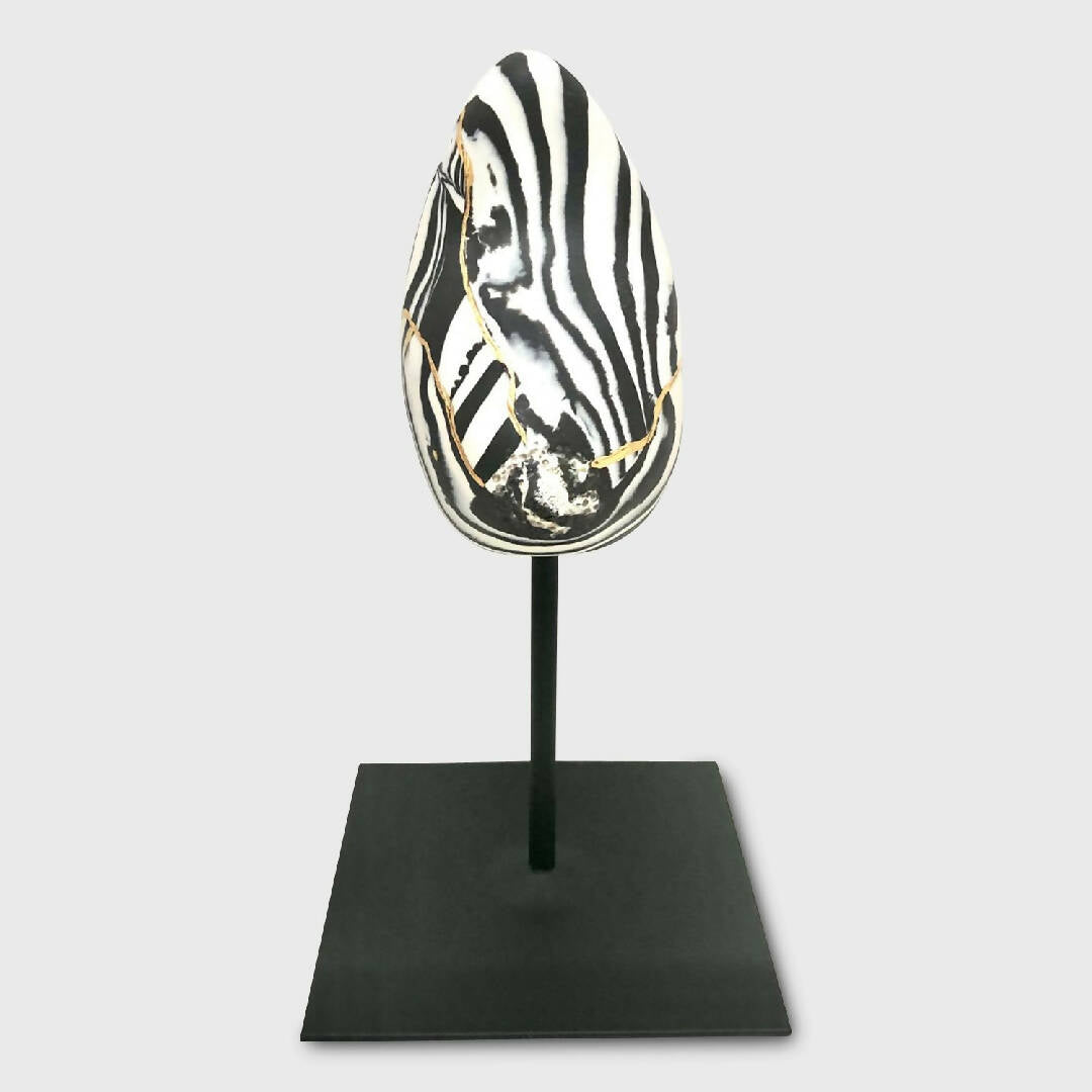 Sculpture sein porcelaine noir et blanc + liserés Or | EMPREINTES Paris