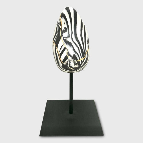 Sculpture sein porcelaine noir et blanc + liserés Or | EMPREINTES Paris - EMPREINTES Paris