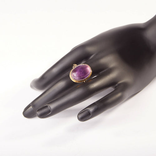 Bague ROSAIA plaqué or avec une améthyste. | EMPREINTES Paris - EMPREINTES Paris