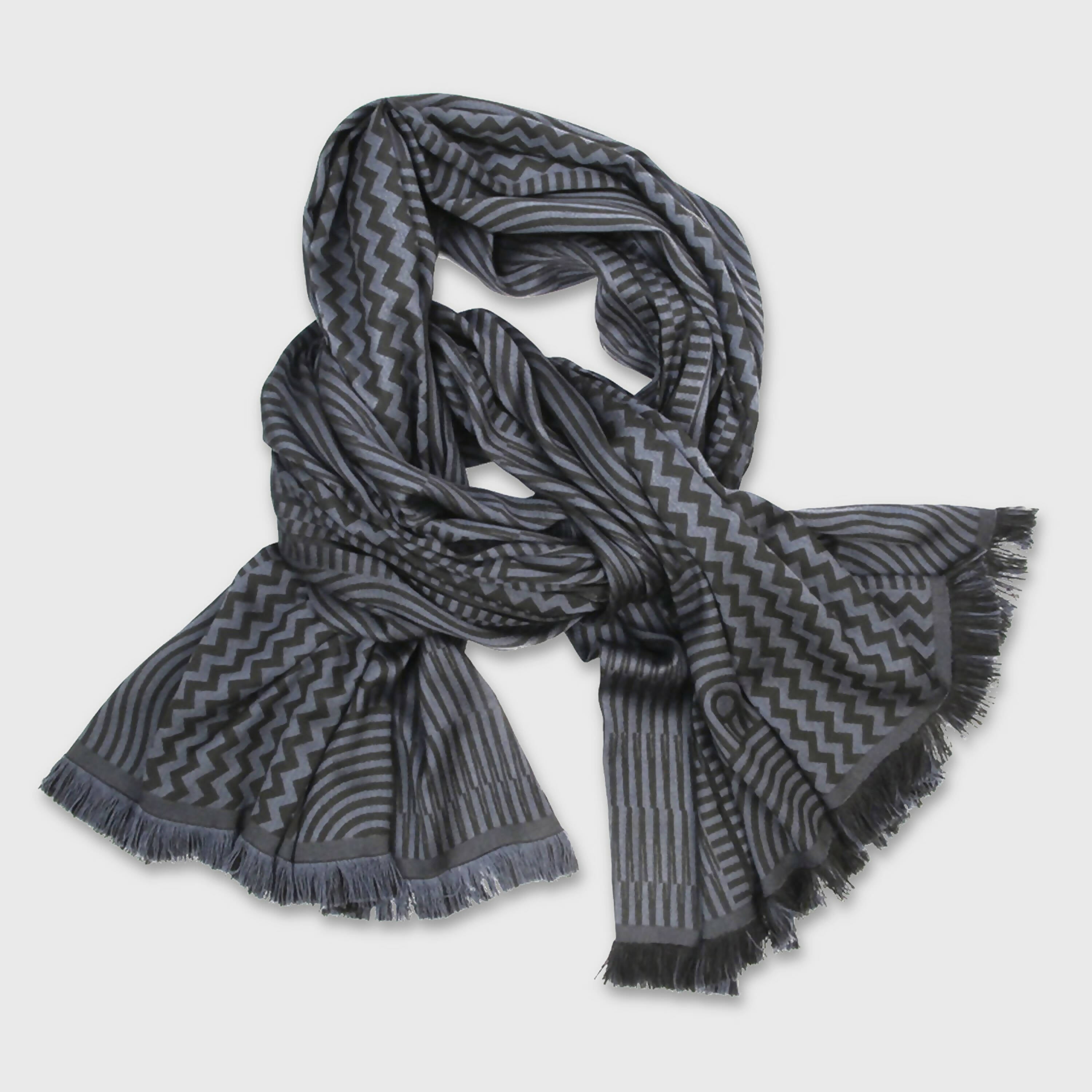 Écharpe maxi Laine Soie Gris Chocolat CINÉTIQUE | EMPREINTES Paris