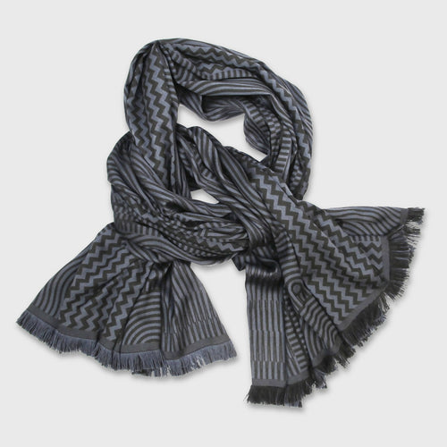 Écharpe maxi Laine Soie Gris Chocolat CINÉTIQUE | EMPREINTES Paris - EMPREINTES Paris