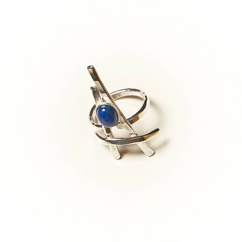 Bague LA BELLE PARISIENNE en argent avec un Lapis lazuli. | EMPREINTES Paris - EMPREINTES Paris