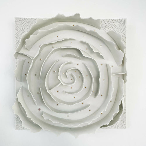 Bas relief tableaux papier porcelaine collection écorce sur fond blanc | EMPREINTES Paris - EMPREINTES Paris