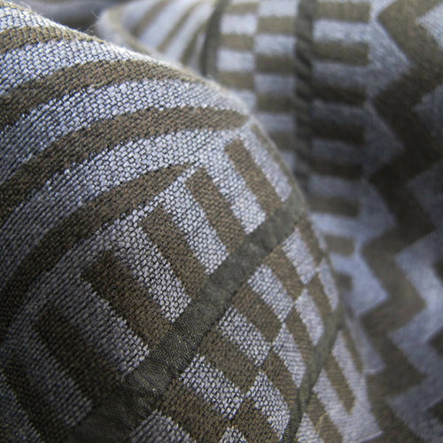 Écharpe midi laine soie sismique zigzig gris chocolat | EMPREINTES Paris - EMPREINTES Paris