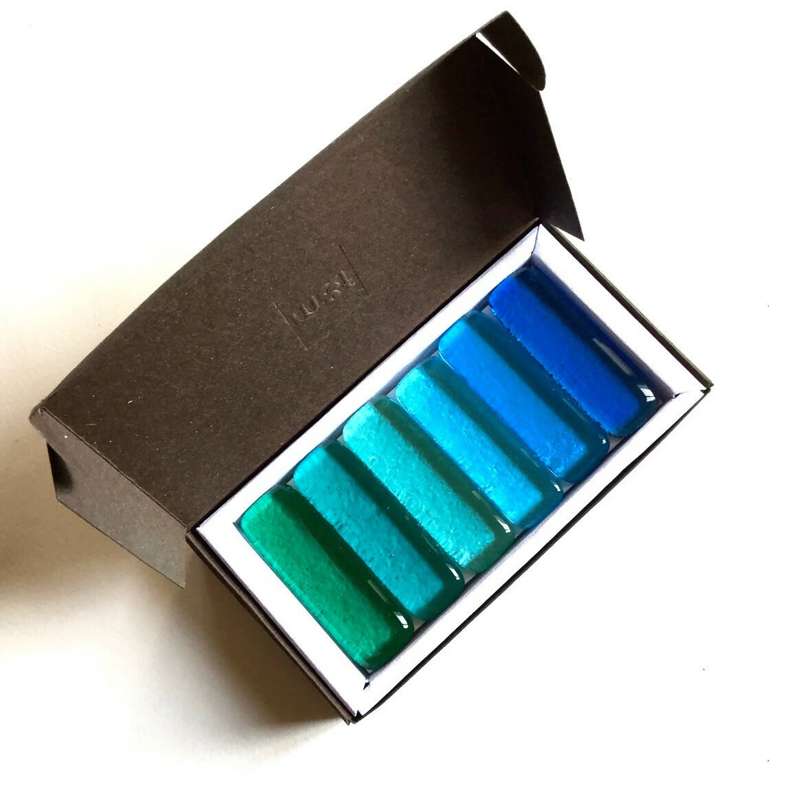 Coffret de 8 porte-couteaux barrettes Bleu-vert | EMPREINTES Paris | EMPREINTES Paris