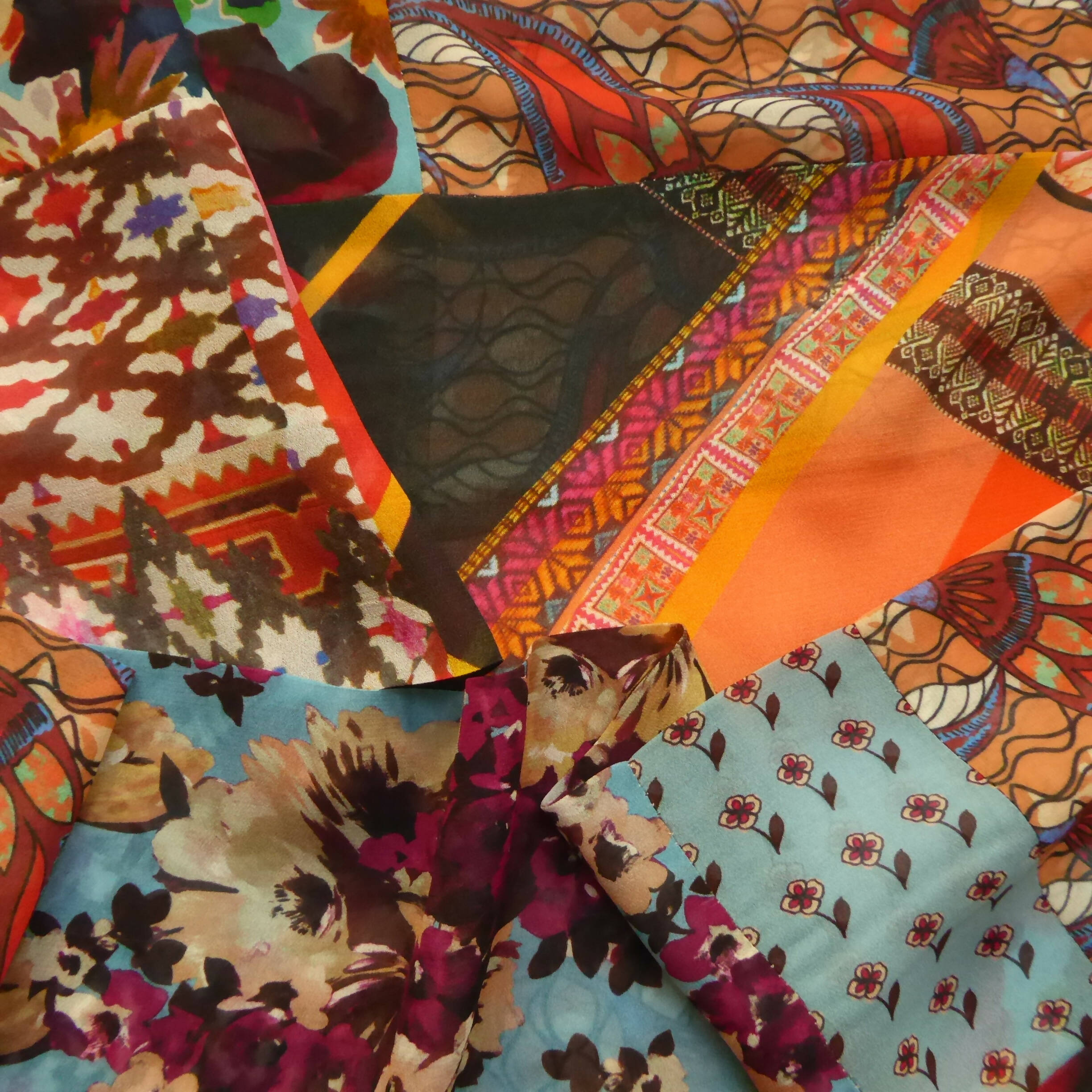 Foulard mix imprimés corail | EMPREINTES Paris