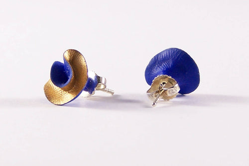 Boucles d'oreilles Synergie bleu ultramarine et or | EMPREINTES Paris - EMPREINTES Paris