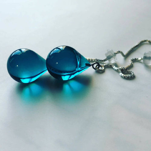 Boucles d'oreilles perles de pluie bleu turquoise | EMPREINTES Paris - EMPREINTES Paris