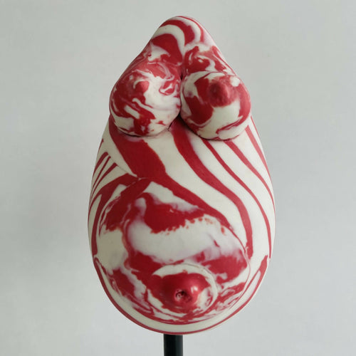 Sculpture femme enceinte nériage porcelaine blanche et rose 1 | EMPREINTES Paris - EMPREINTES Paris