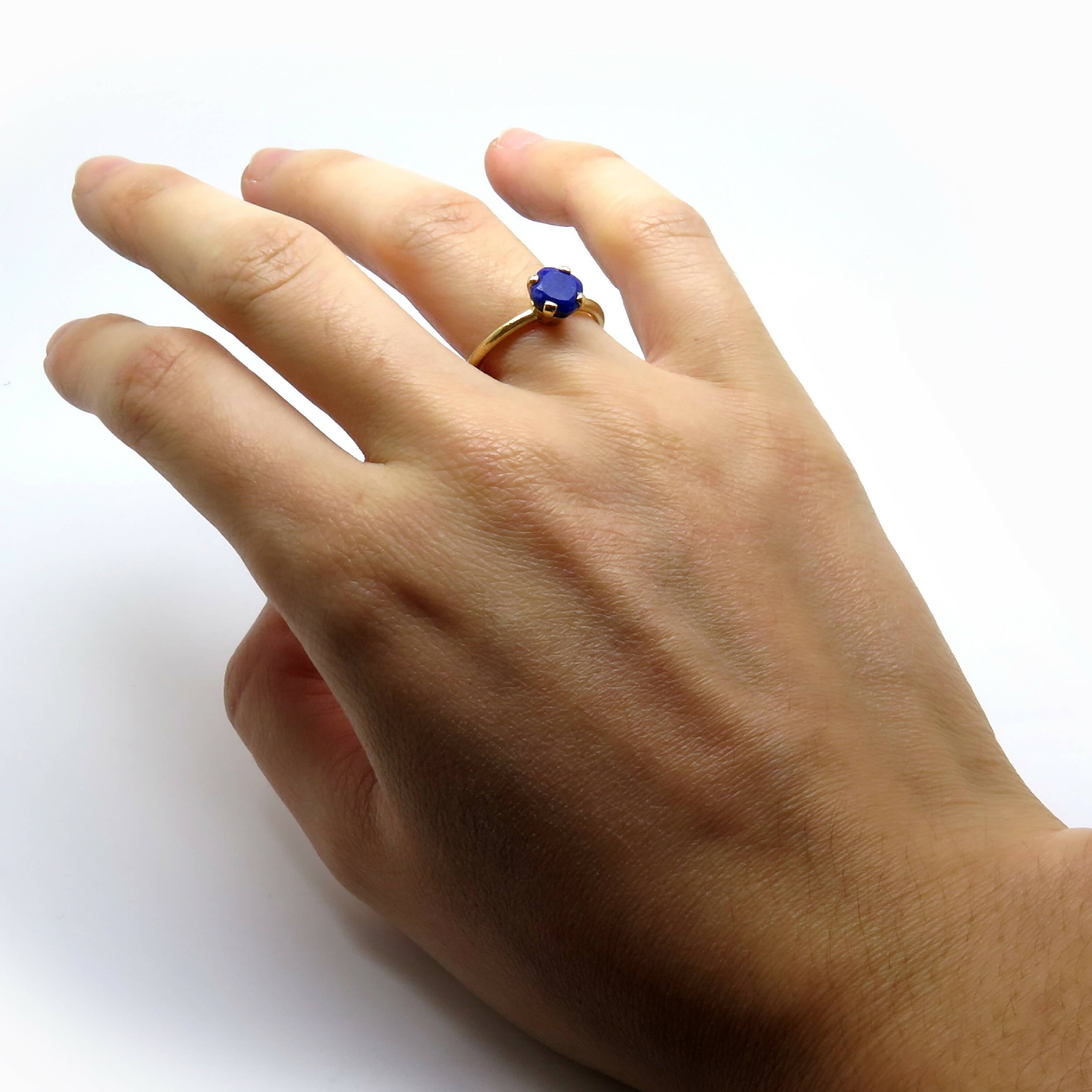 Solitaire coussin Lapis lazuli | EMPREINTES Paris