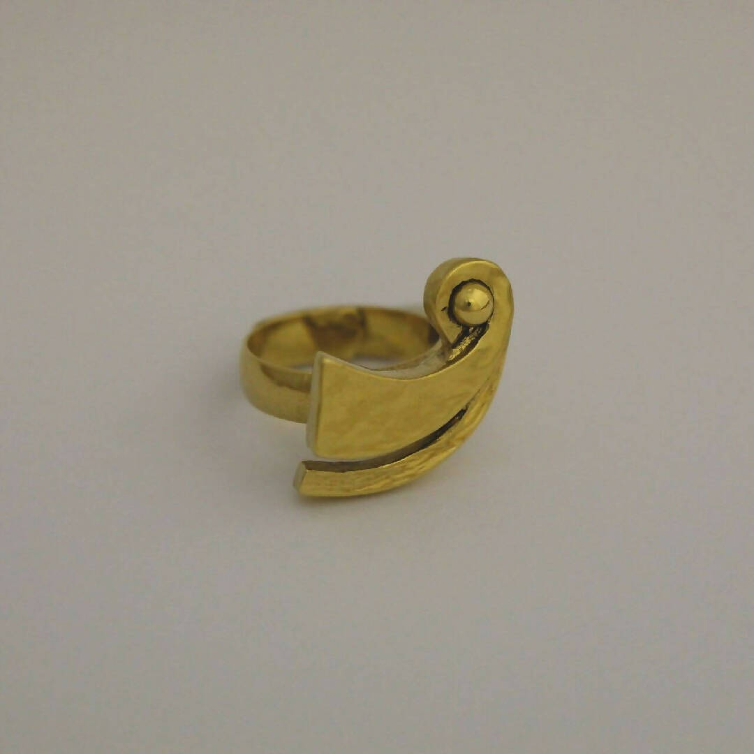 Bague réglable en étain dorée 15 | EMPREINTES Paris