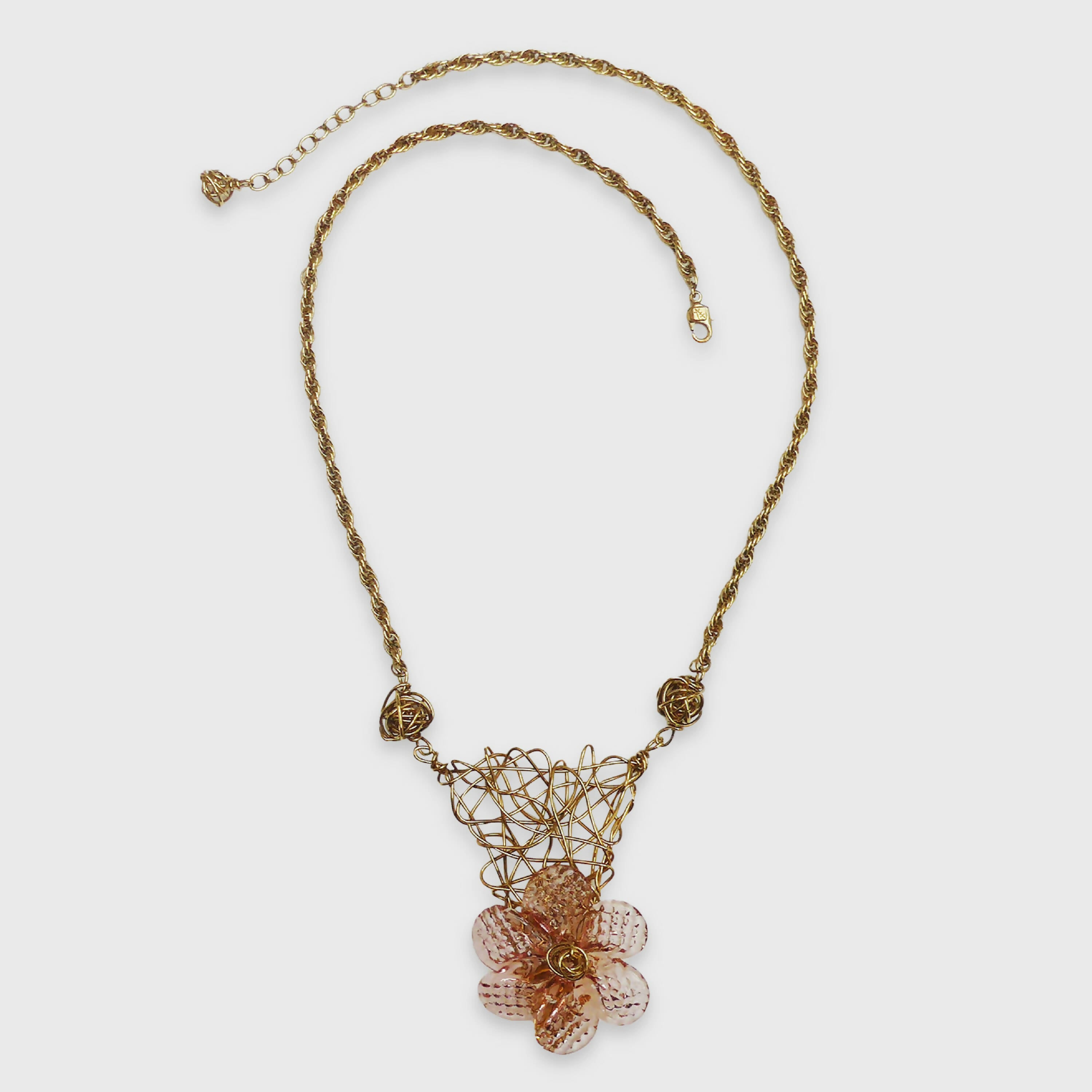 Collier pendentif fleur Rose TREILLE | EMPREINTES Paris