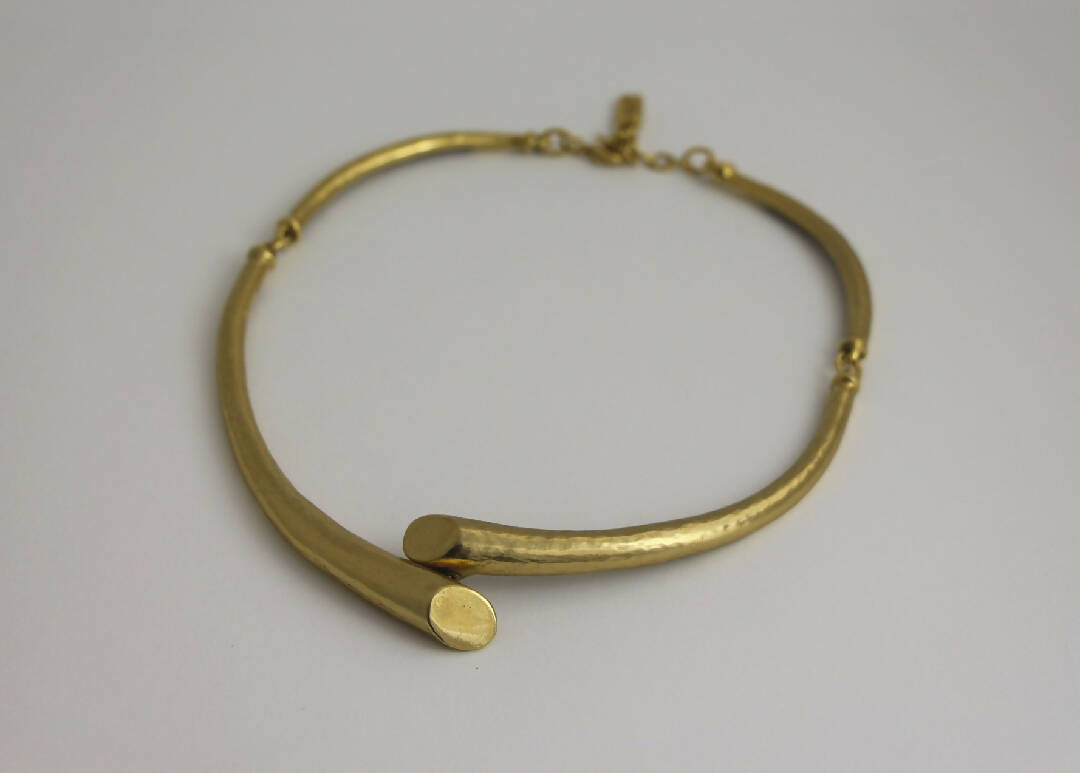 Collier réglable en étain Doré 4 | EMPREINTES Paris