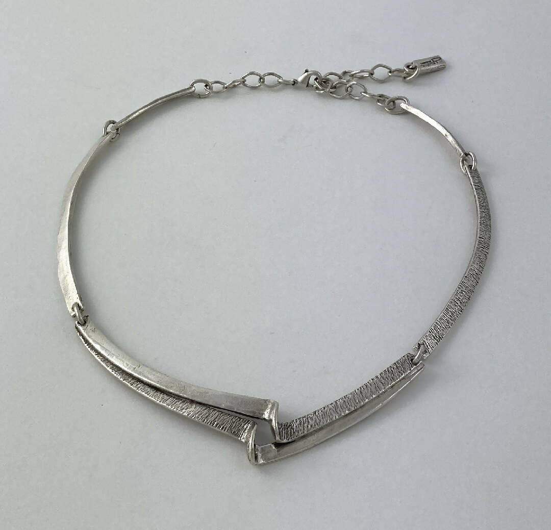 Collier réglable en étain argenté 11 | EMPREINTES Paris