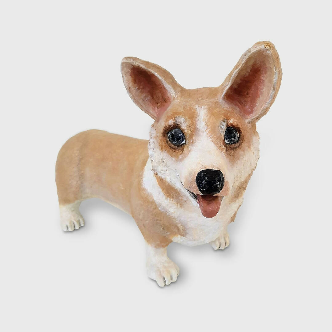 Sculpture en papier Jazzy le Corgi | EMPREINTES Paris