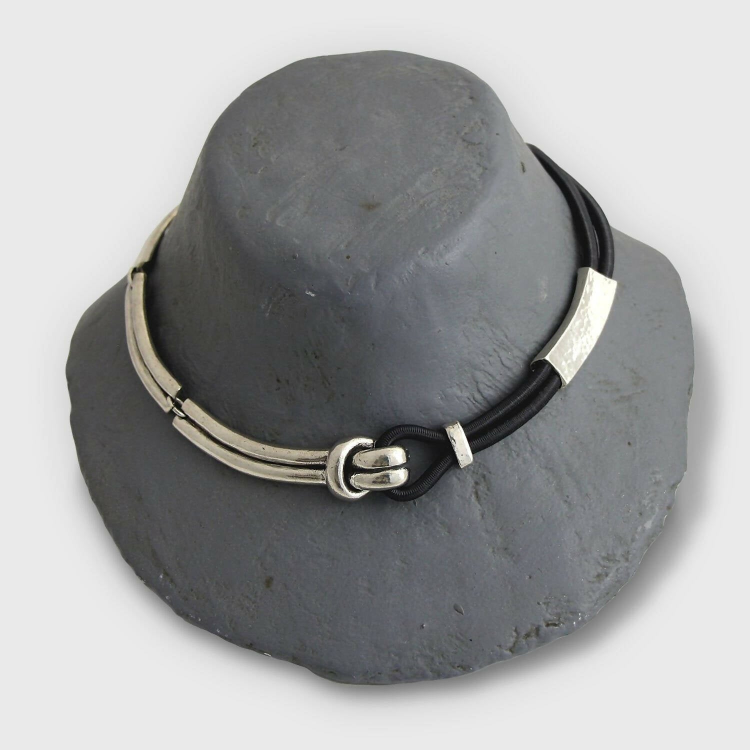 Collier réglable en étain argenté 7 | EMPREINTES Paris