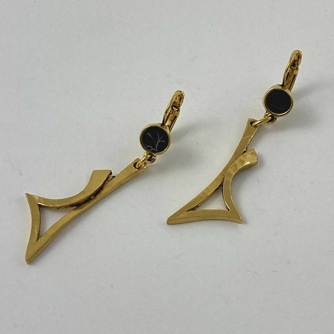 Boucles d’oreilles en étain doré 22 | EMPREINTES Paris