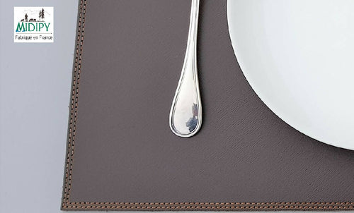 Set de table Gassin en cuir chocolat | EMPREINTES Paris - EMPREINTES Paris