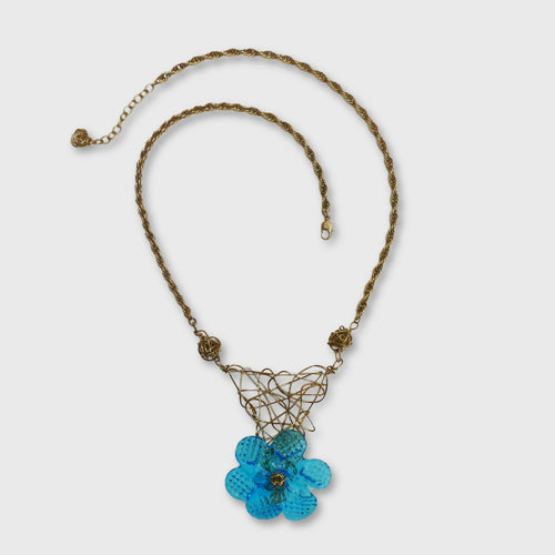 Collier pendentif fleur Bleu TREILLE | EMPREINTES Paris - EMPREINTES Paris