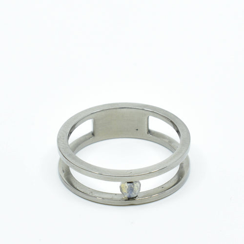 Bague titane orné d'une perle | EMPREINTES Paris - EMPREINTES Paris