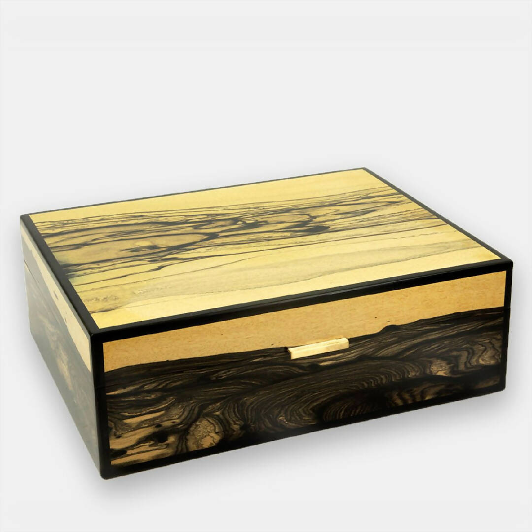 Cave à cigares - 75 cigares - Ebène blanc | EMPREINTES Paris