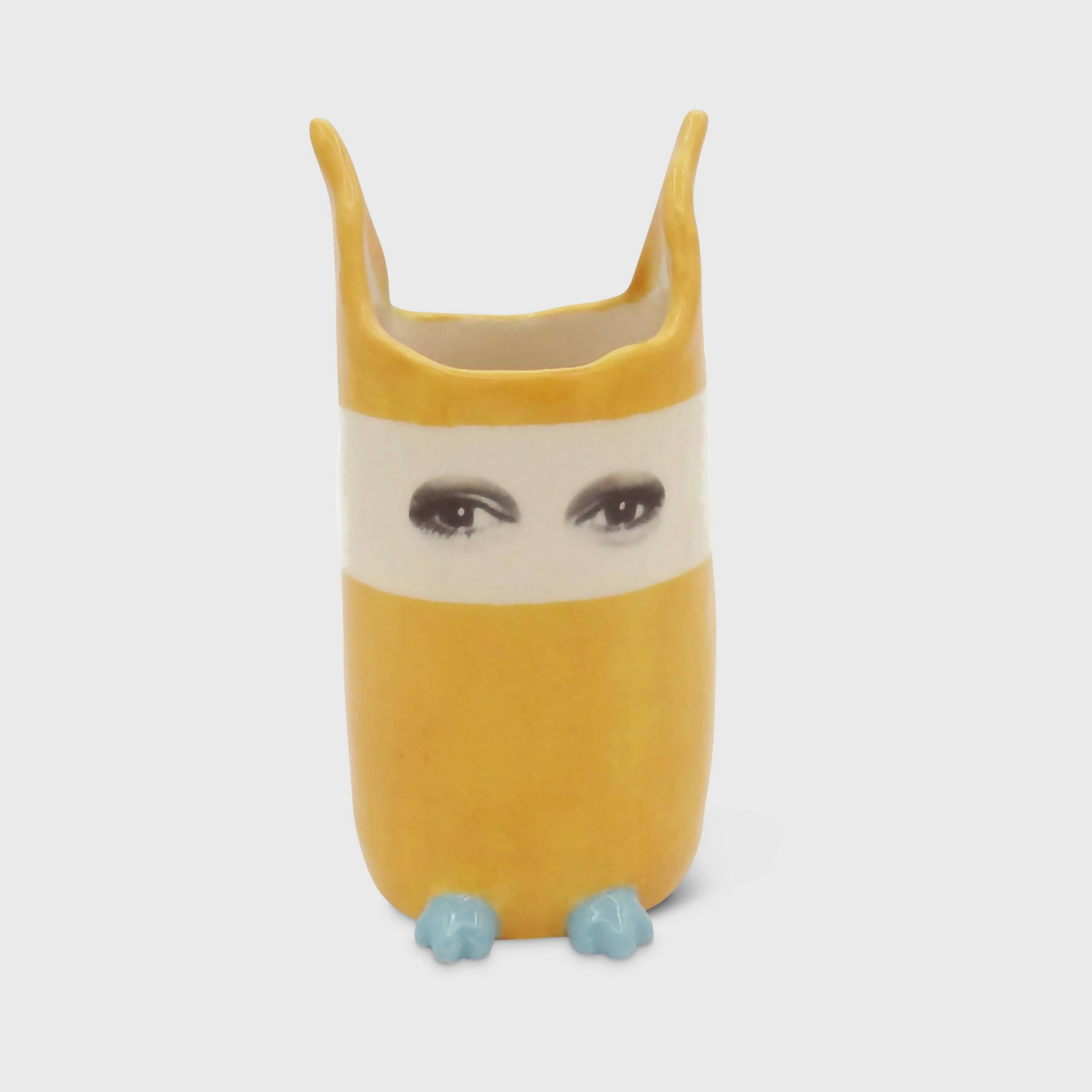 Vase Espionne jaune à bandeau, petit modèle | EMPREINTES Paris