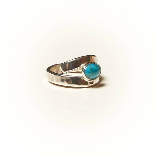 Bague EMULSIA en argent avec une turquoise. | EMPREINTES Paris - EMPREINTES Paris