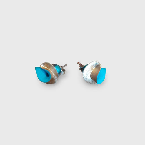 Boucles d'oreilles Synergie turquoise et or | EMPREINTES Paris - EMPREINTES Paris