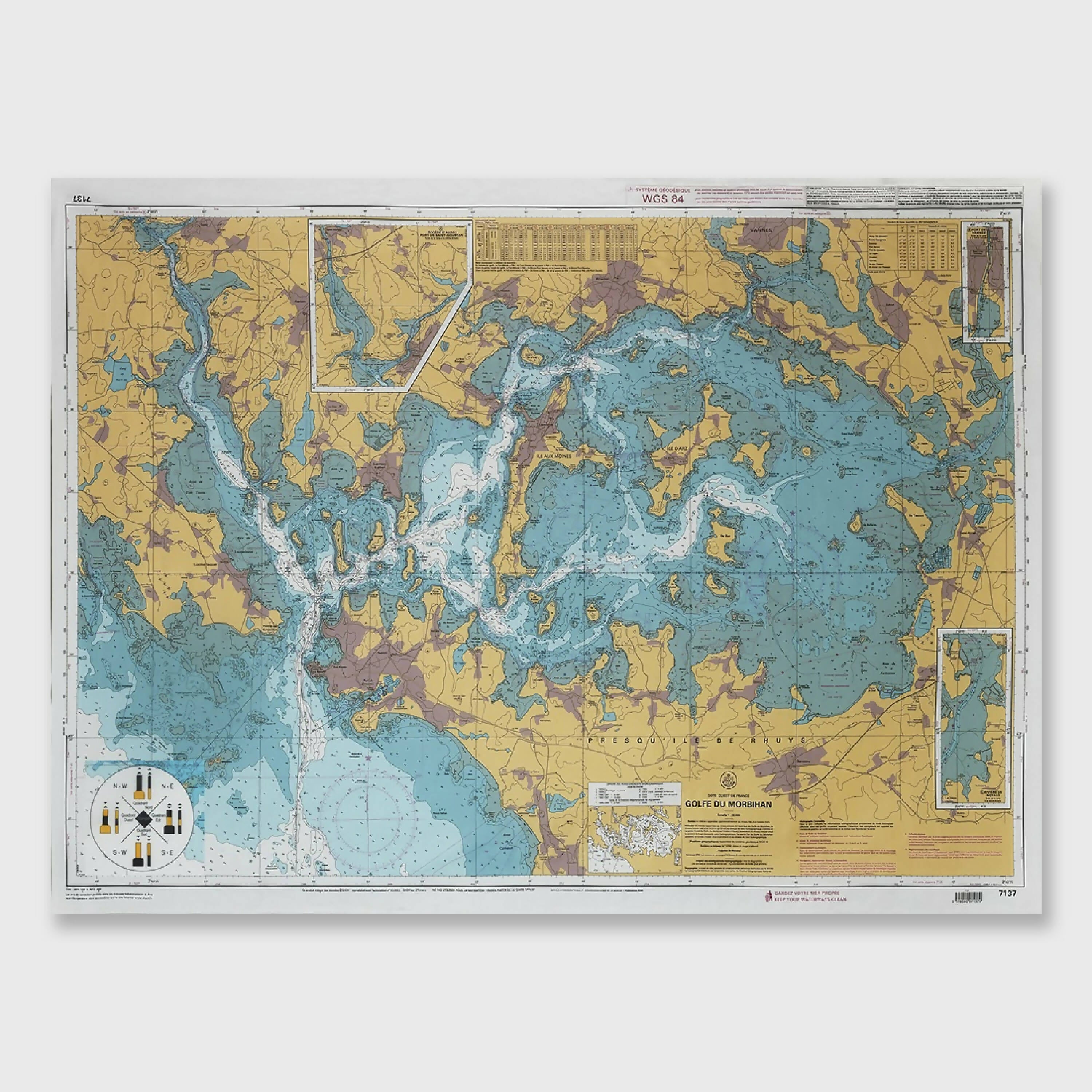 Nappe carte marine Golfe du Morbihan Grand modèle | EMPREINTES Paris | EMPREINTES Paris