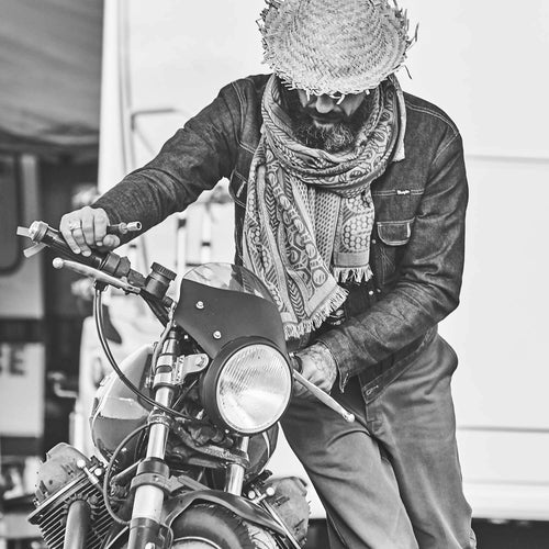 Écharpe maxi Laine Soie Vert Camel CINÉTIQUE | EMPREINTES Paris - EMPREINTES Paris