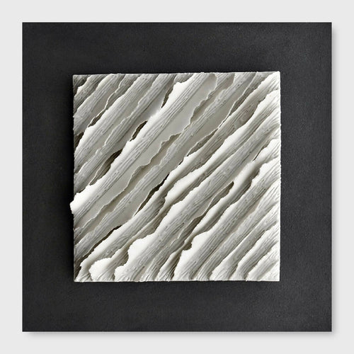 Bas relief tableau papier porcelaine collection écorce chemin de traverse II | EMPREINTES Paris - EMPREINTES Paris