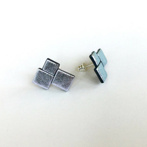 Boucles d'oreilles DISCO carrés argent | EMPREINTES Paris - EMPREINTES Paris