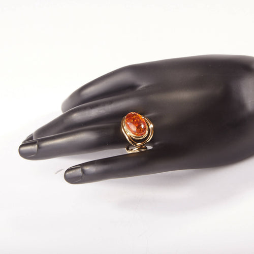 Bague VOLUPTIA plaqué or avec une ambre. | EMPREINTES Paris - EMPREINTES Paris