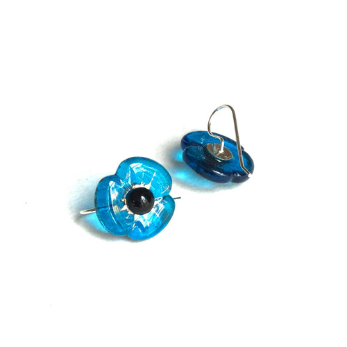 Boucles d'oreilles COQUELICOT bleu turquoise | EMPREINTES Paris - EMPREINTES Paris