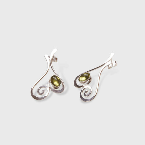 Boucles d'oreilles Edulcia en argent avec péridot | EMPREINTES Paris - EMPREINTES Paris