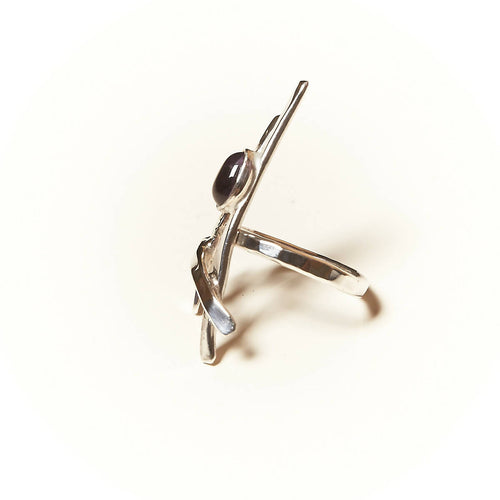 Bague LA BELLE PARISIENNE en argent avec une améthyste. | EMPREINTES Paris - EMPREINTES Paris