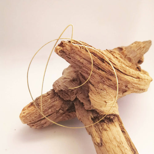 Créoles sur le fil Laiton | EMPREINTES Paris - EMPREINTES Paris