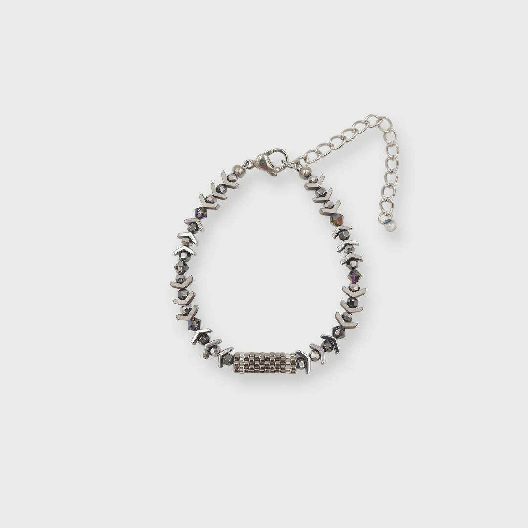 Bracelet collection Pagode argenté et cristal | EMPREINTES Paris | EMPREINTES Paris