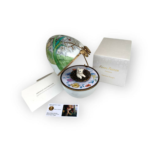 Oeuf musical blanc chat gris | EMPREINTES Paris - EMPREINTES Paris