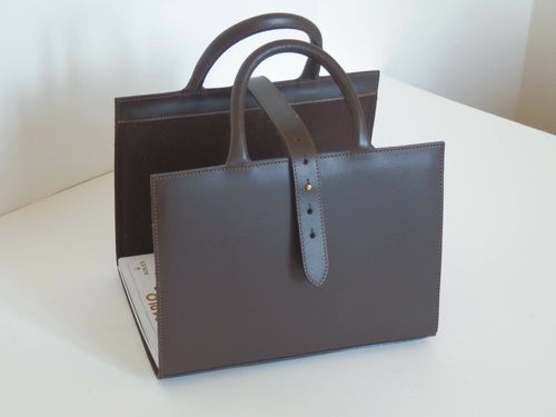 Porte revues en cuir chocolat | EMPREINTES Paris - EMPREINTES Paris