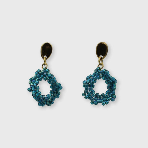 Boucles d'oreilles Capucine bleu turquoise | EMPREINTES Paris - EMPREINTES Paris
