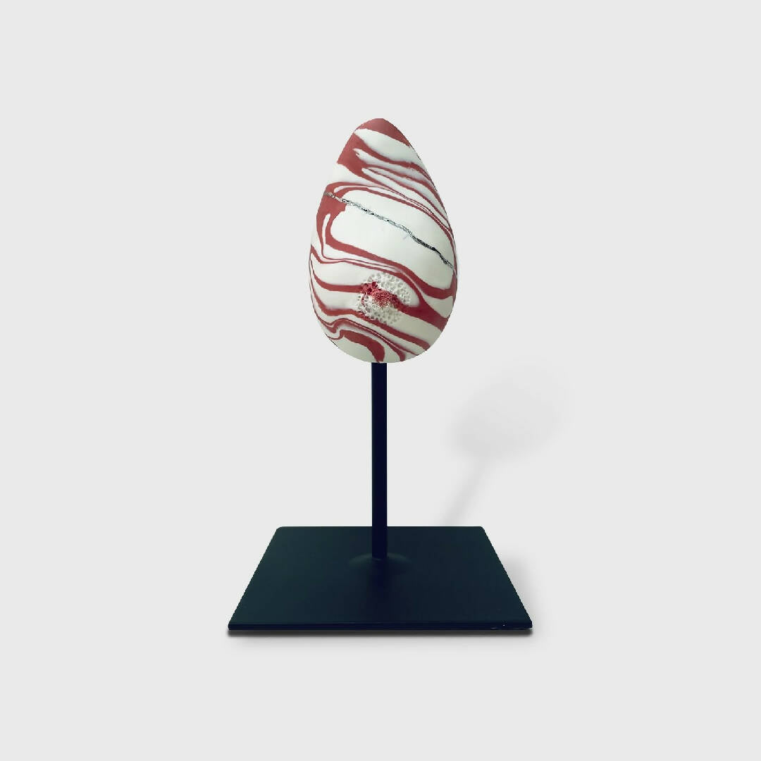 Sculpture sein porcelaine blanche et rose + liseré argent | EMPREINTES Paris