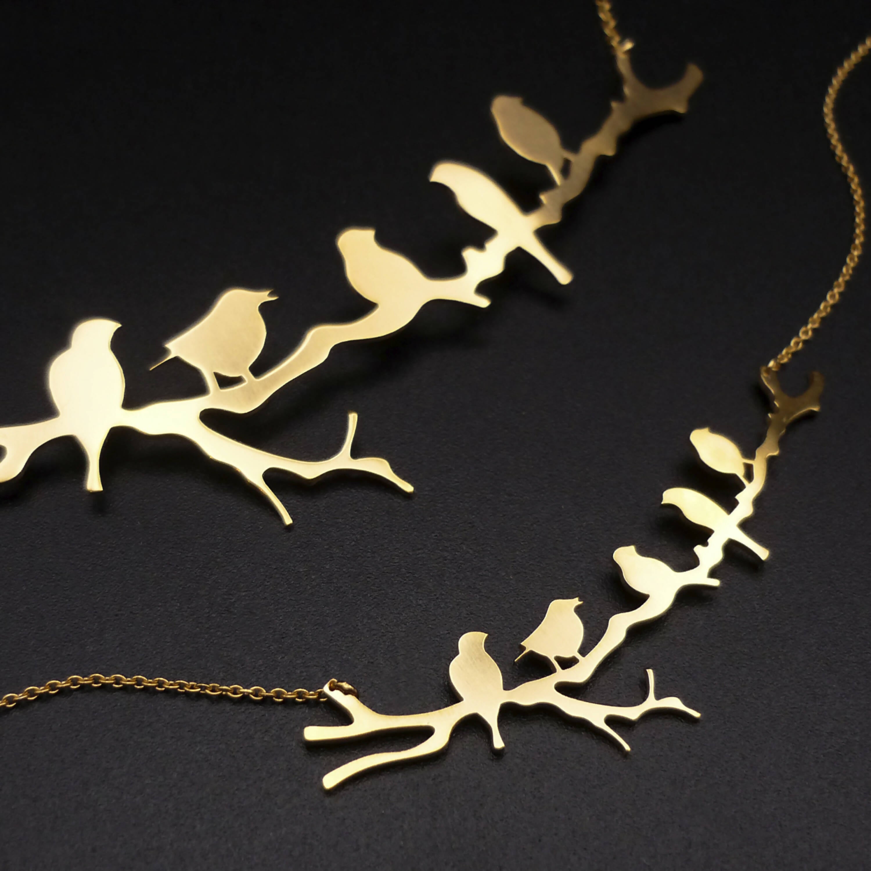 Collier oiseaux doré petit modèle | EMPREINTES Paris