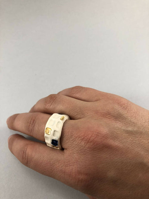 Bague Pixel bleu et or | EMPREINTES Paris - EMPREINTES Paris