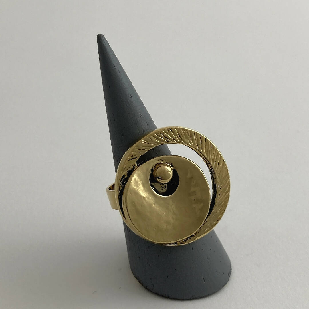 Bague réglable en étain Dorée 8 | EMPREINTES Paris